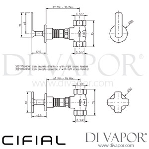 Cifial 32217T4.L | 32217T4.R TH400 3/4 Inch Wall Stop Valve Lever Spare Parts